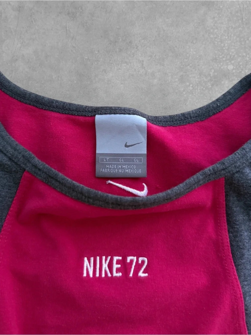 Nike 72 Pink & Charcoal Sleeveless Tank